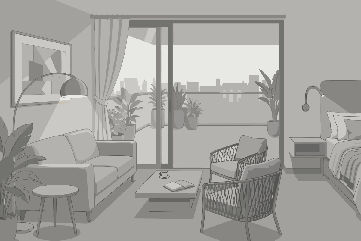 Apartment mit Balkon